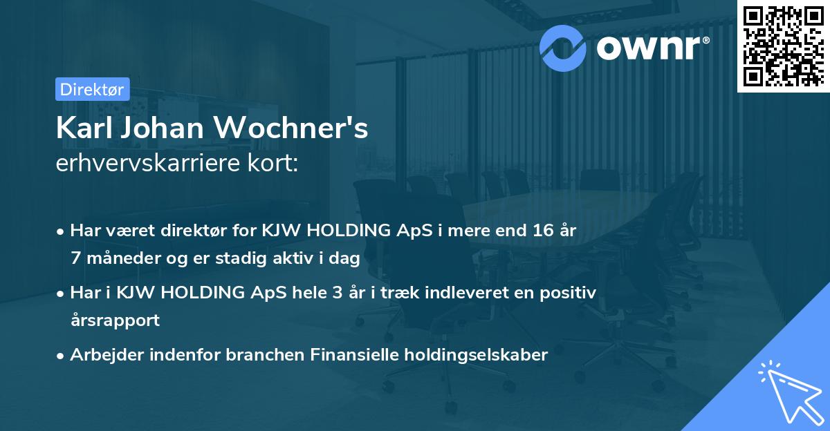 Karl Johan Wochner's erhvervskarriere kort