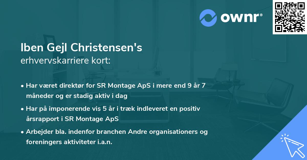 Iben Gejl Christensen's erhvervskarriere kort