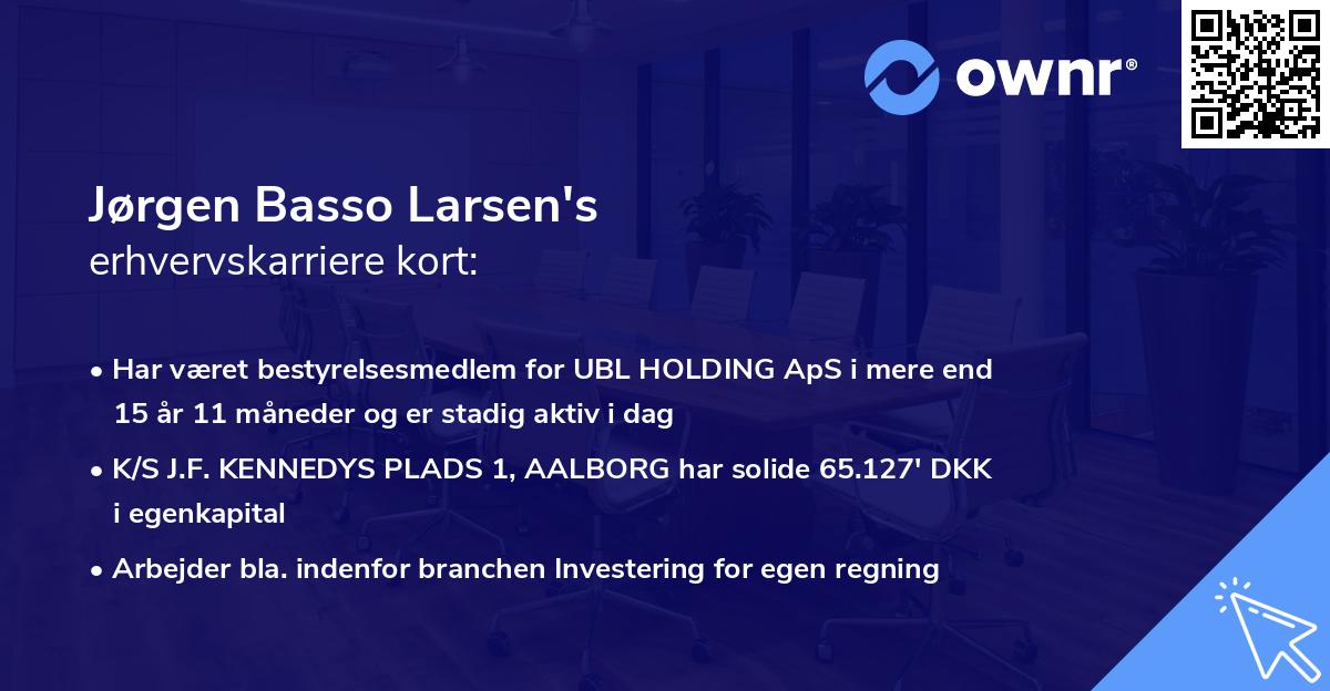 Jørgen Basso Larsen's erhvervskarriere kort