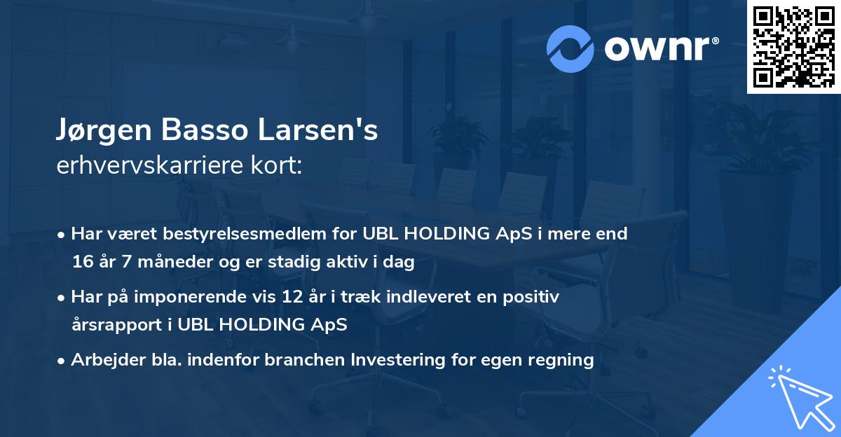Jørgen Basso Larsen's erhvervskarriere kort