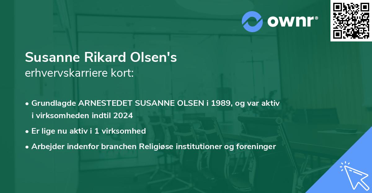 Susanne Rikard Olsen's erhvervskarriere kort