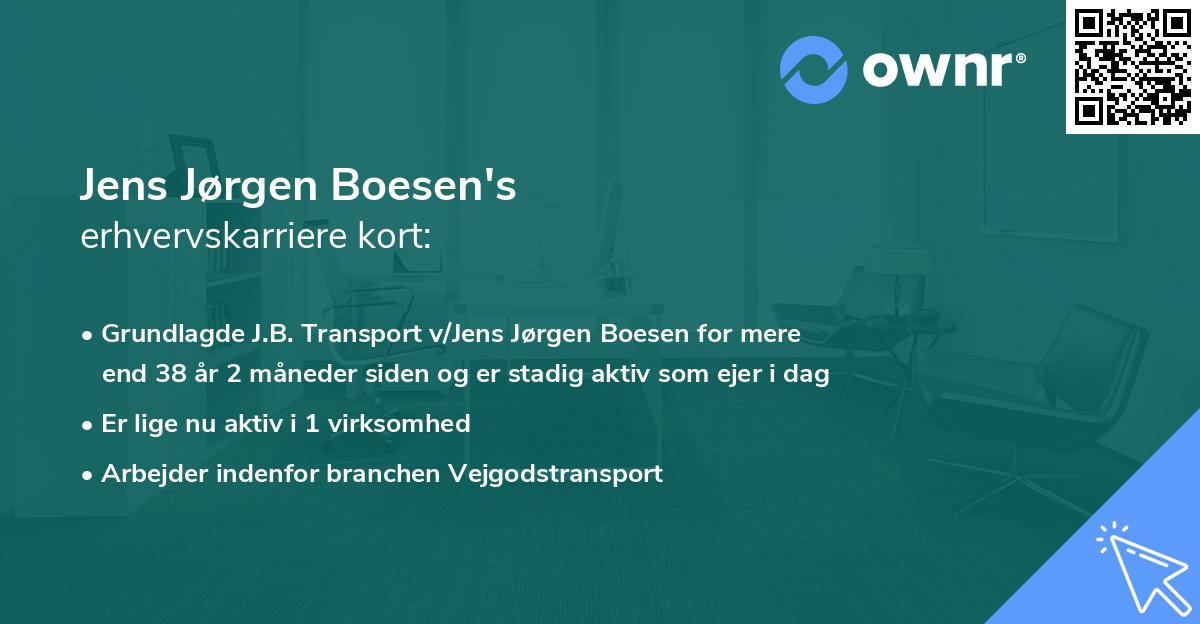 Jens Jørgen Boesen's erhvervskarriere kort