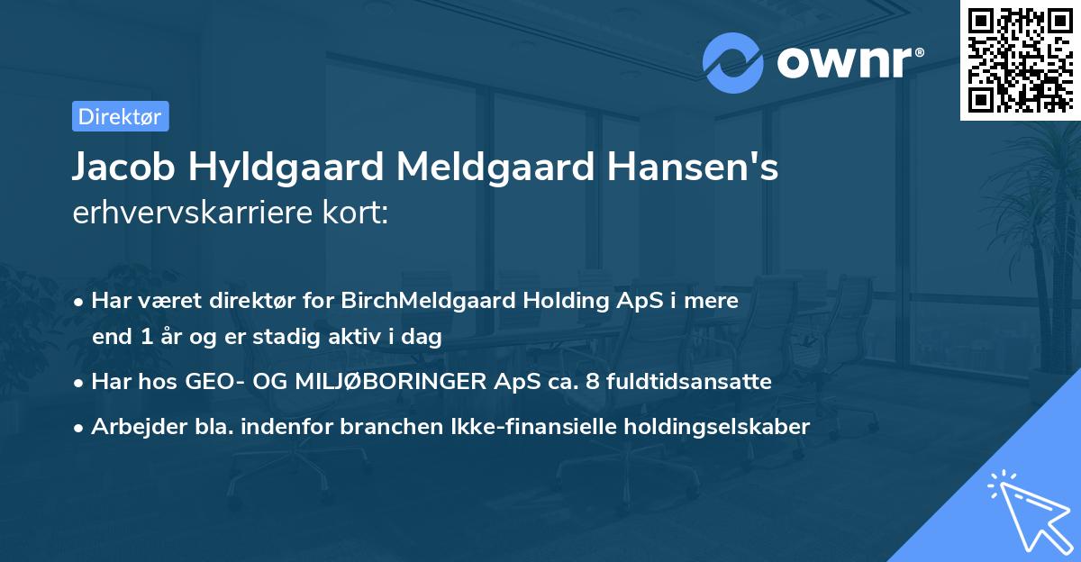 Jacob Hyldgaard Meldgaard Hansen's erhvervskarriere kort