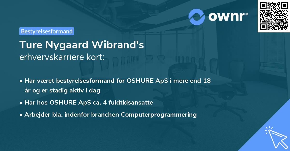 Ture Nygaard Wibrand's erhvervskarriere kort