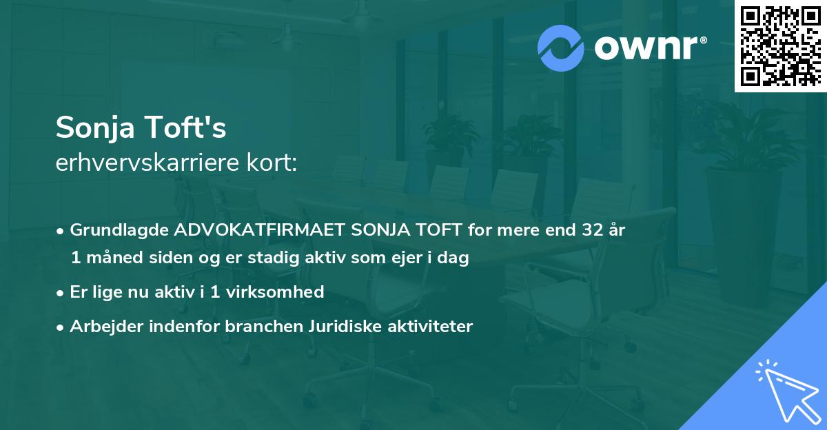 Sonja Toft's erhvervskarriere kort