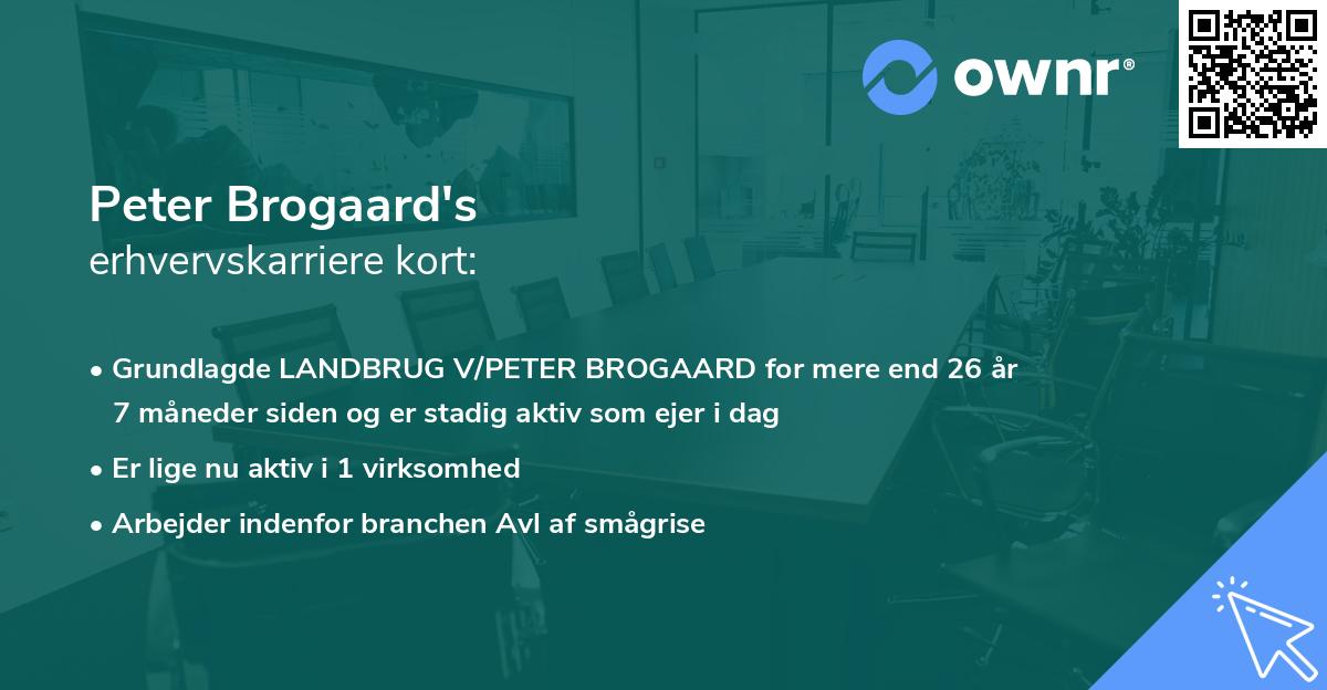 Peter Brogaard's erhvervskarriere kort