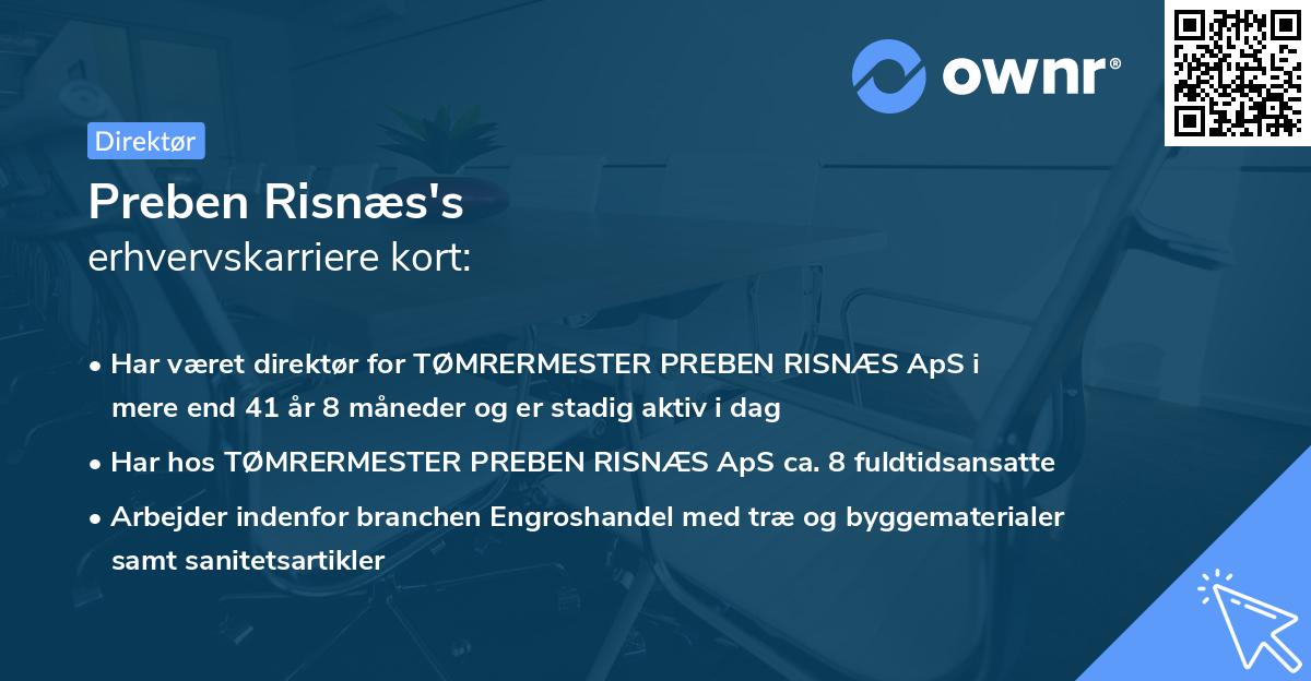 Preben Risnæs's erhvervskarriere kort