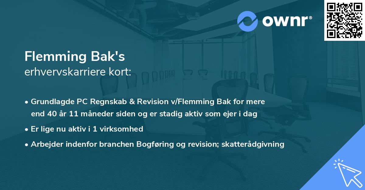 Flemming Bak's erhvervskarriere kort