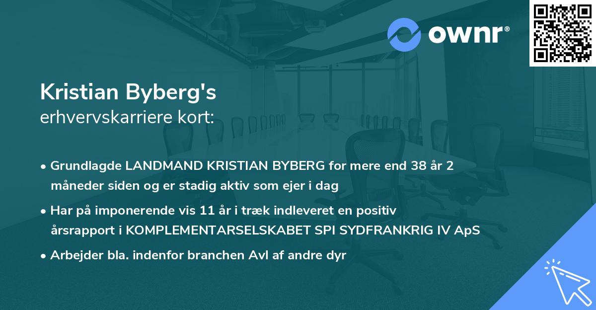 Kristian Byberg's erhvervskarriere kort