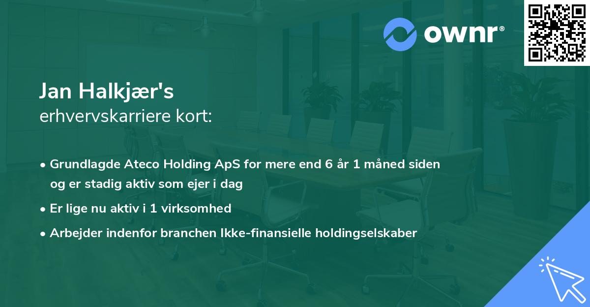 Jan Halkjær's erhvervskarriere kort