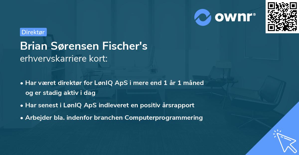 Brian Sørensen Fischer's erhvervskarriere kort