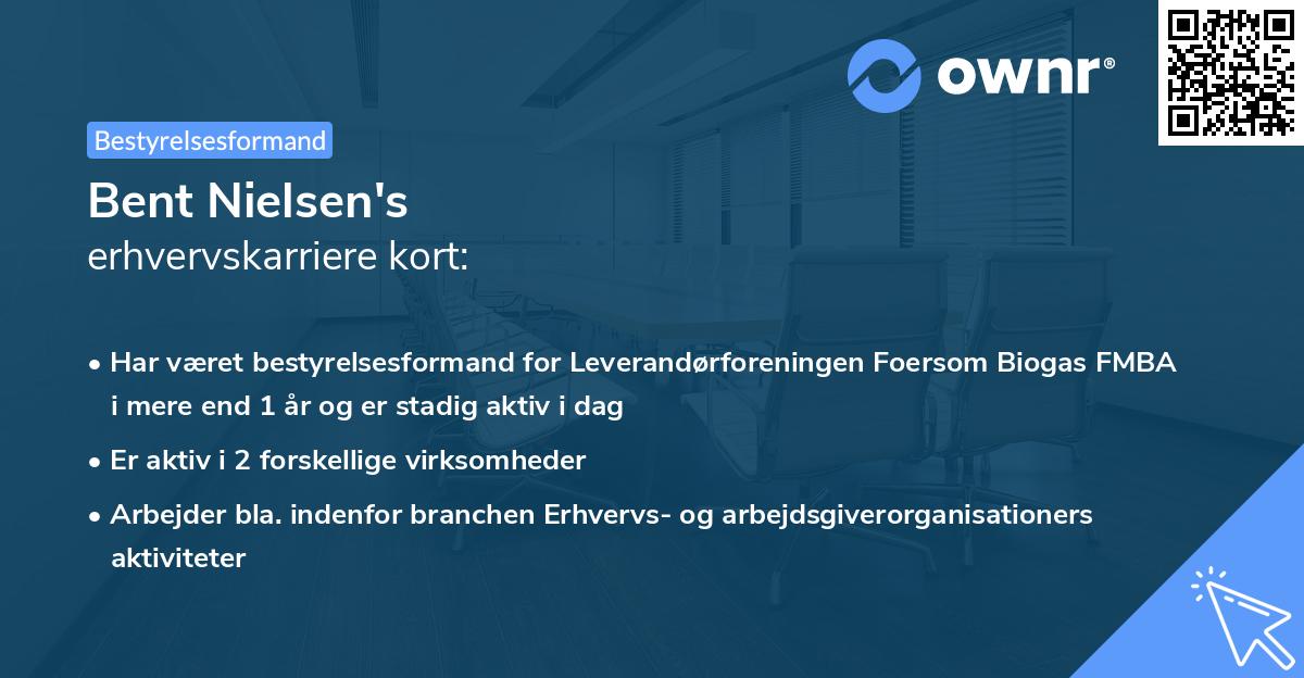 Bent Nielsen's erhvervskarriere kort