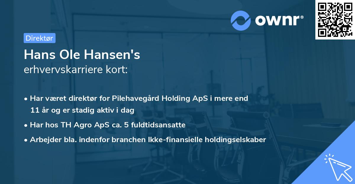 Hans Ole Hansen's erhvervskarriere kort