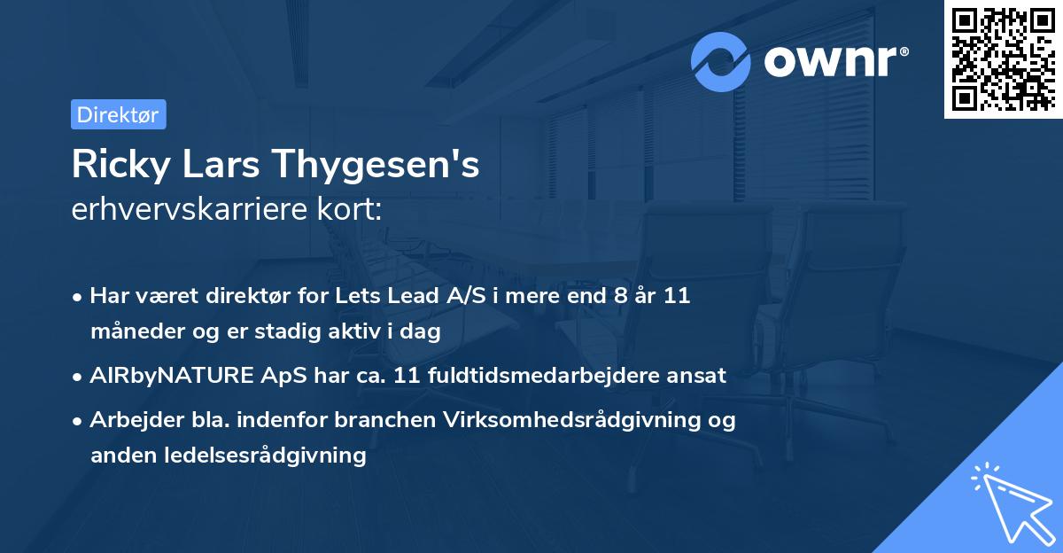 Ricky Lars Thygesen's erhvervskarriere kort