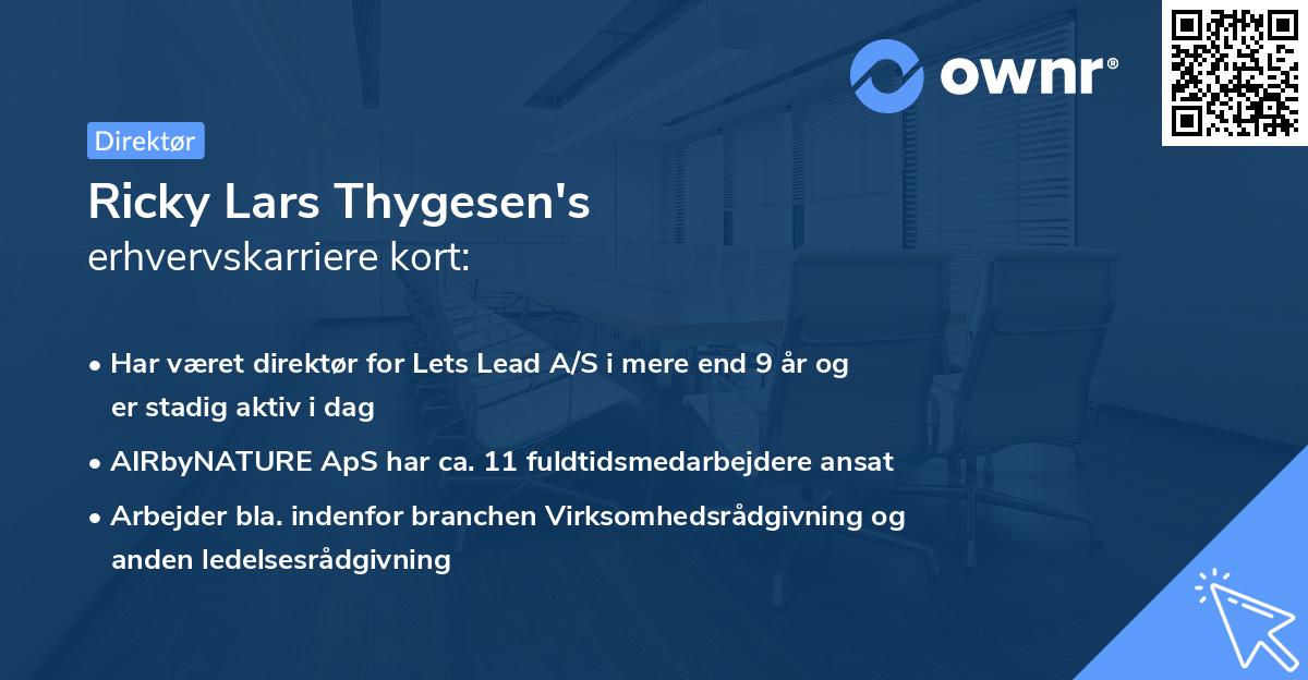 Ricky Lars Thygesen's erhvervskarriere kort