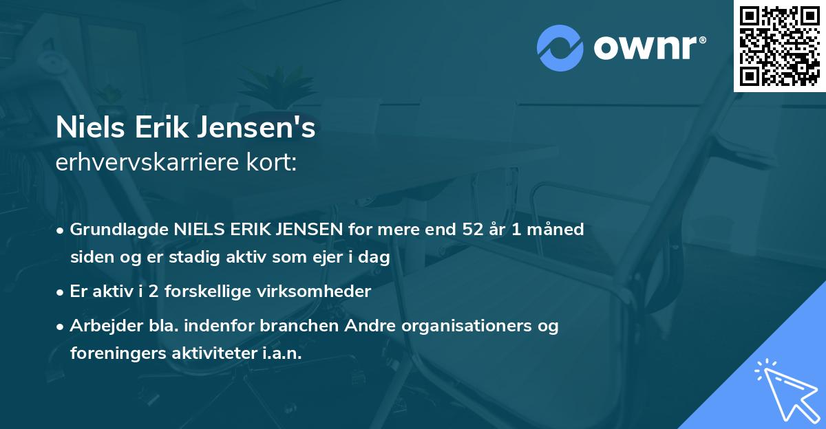 Niels Erik Jensen's erhvervskarriere kort