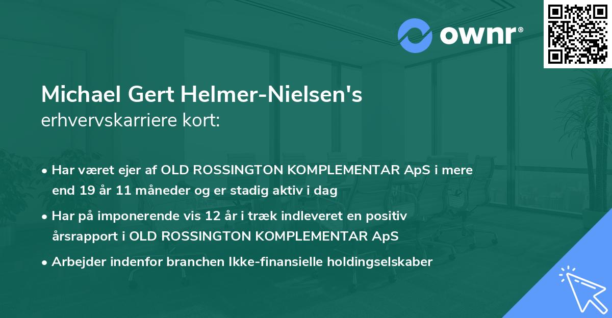 Michael Gert Helmer-Nielsen's erhvervskarriere kort