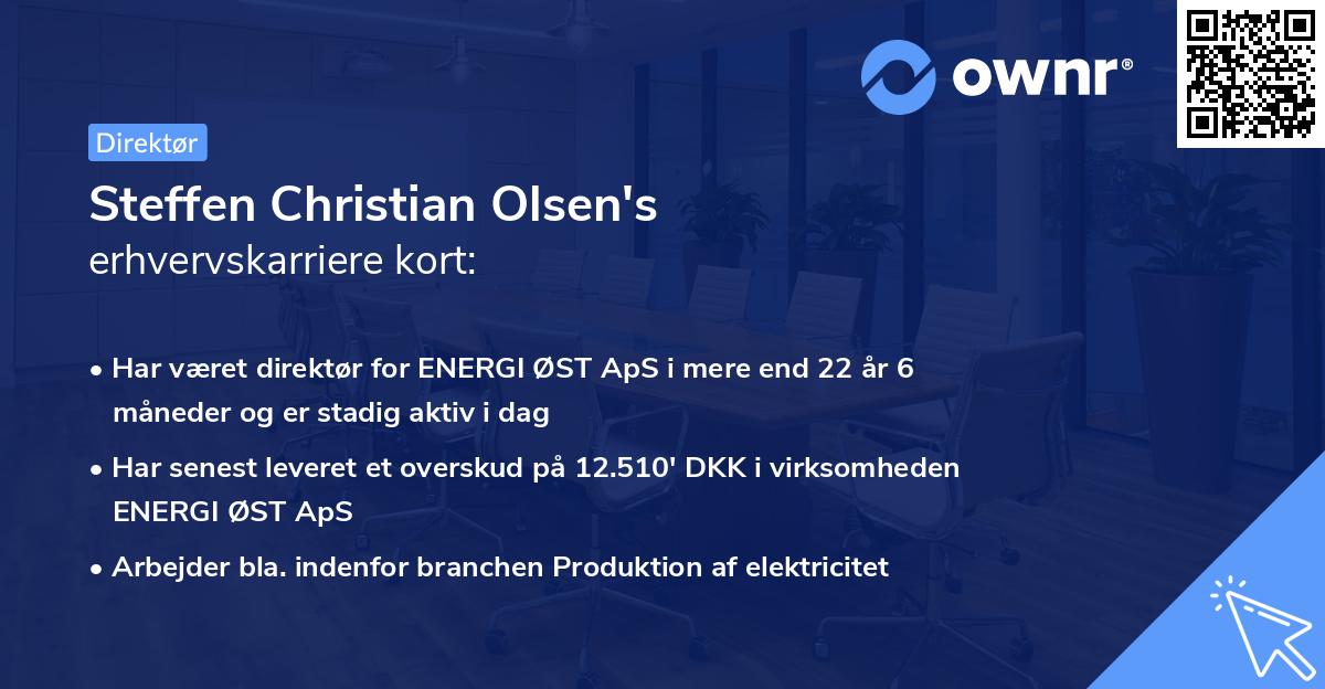 Steffen Christian Olsen's erhvervskarriere kort