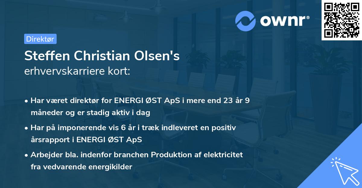 Steffen Christian Olsen's erhvervskarriere kort