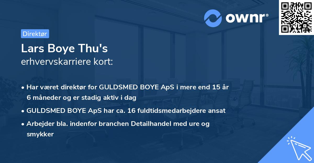 Lars Boye Thu's erhvervskarriere kort
