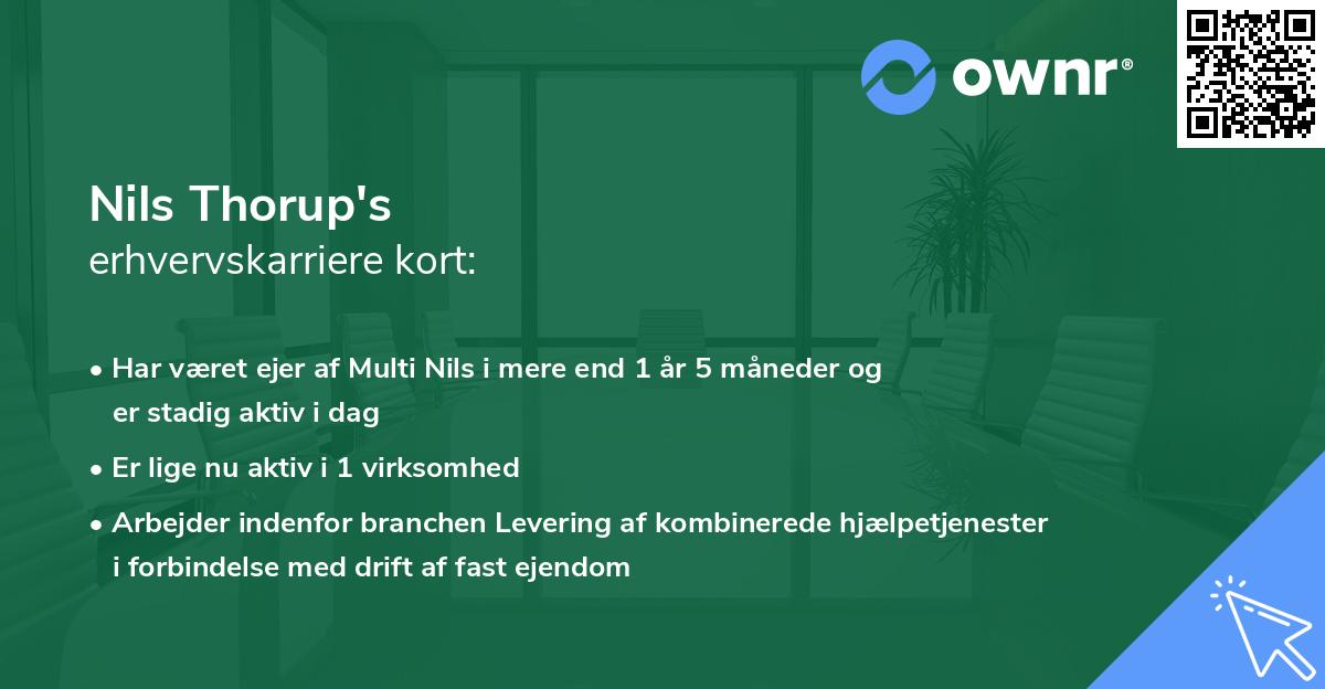 Nils Thorup's erhvervskarriere kort