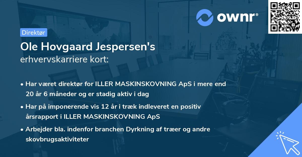 Ole Hovgaard Jespersen's erhvervskarriere kort
