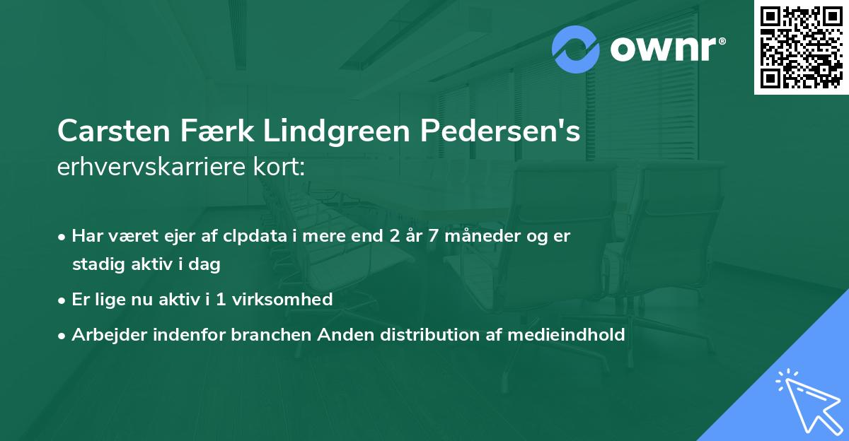 Carsten Færk Lindgreen Pedersen's erhvervskarriere kort