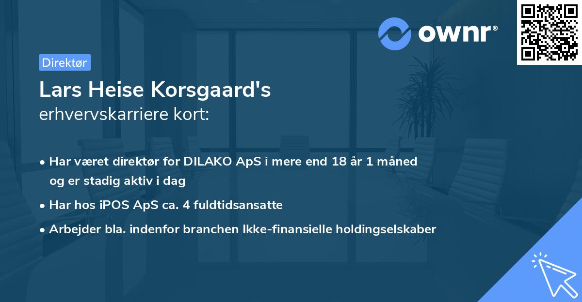 Lars Heise Korsgaard's erhvervskarriere kort