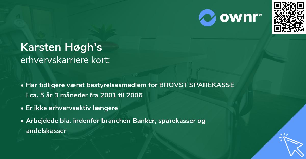 Karsten Høgh's erhvervskarriere kort