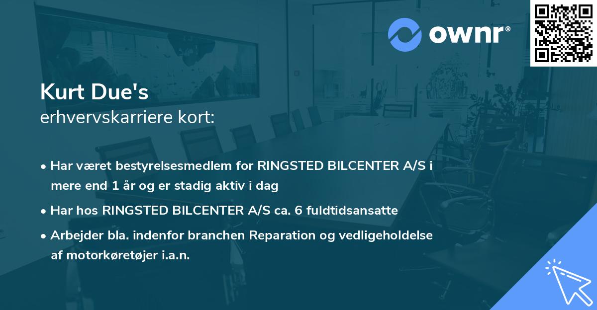 Kurt Due's erhvervskarriere kort