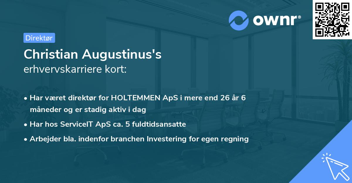 Christian Augustinus's erhvervskarriere kort