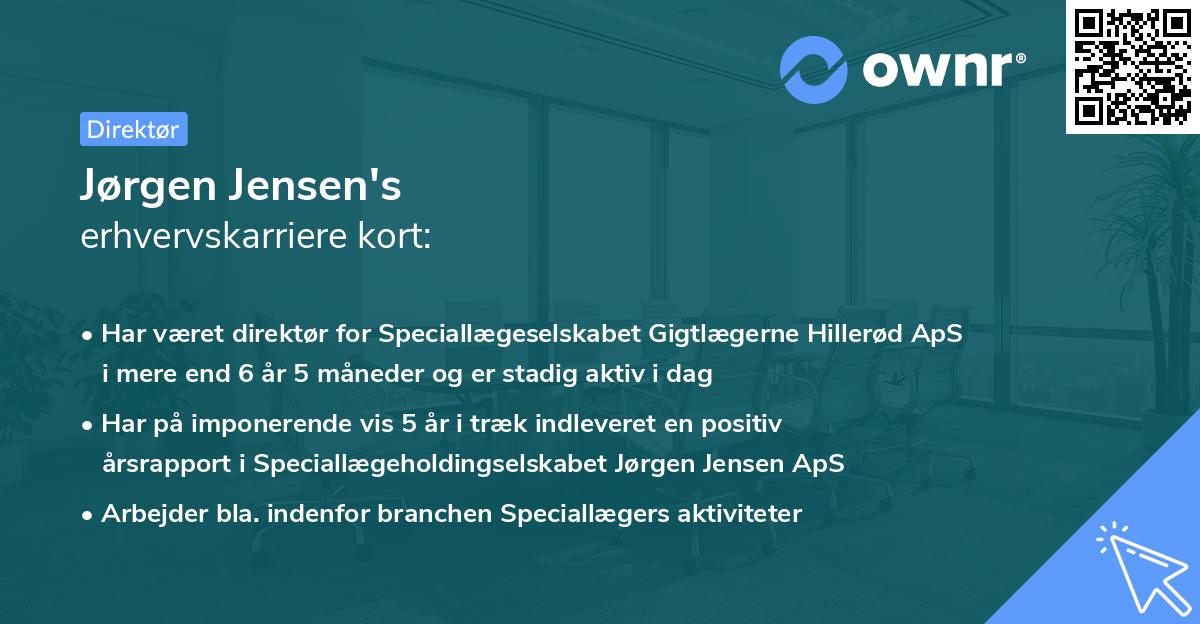 Jørgen Jensen's erhvervskarriere kort