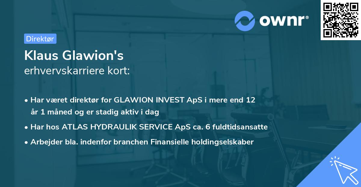 Klaus Glawion's erhvervskarriere kort