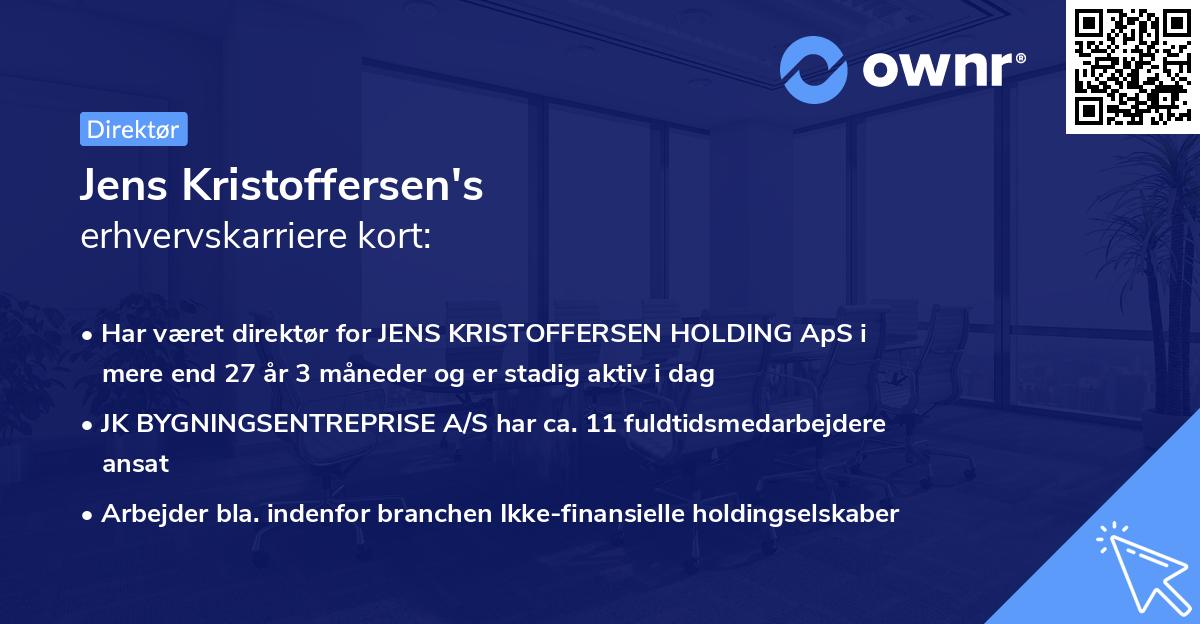 Jens Kristoffersen's erhvervskarriere kort