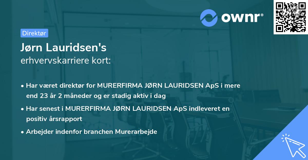Jørn Lauridsen's erhvervskarriere kort