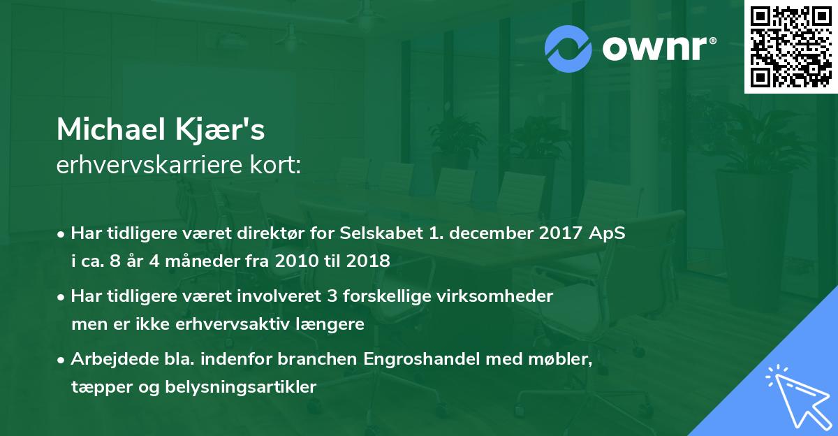 Michael Kjær's erhvervskarriere kort