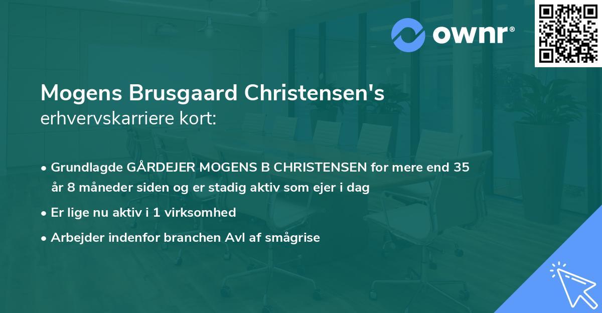 Mogens Brusgaard Christensen's erhvervskarriere kort