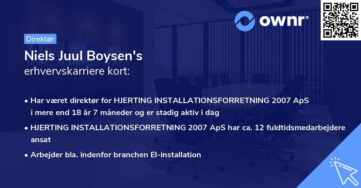 Niels Juul Boysen's erhvervskarriere kort