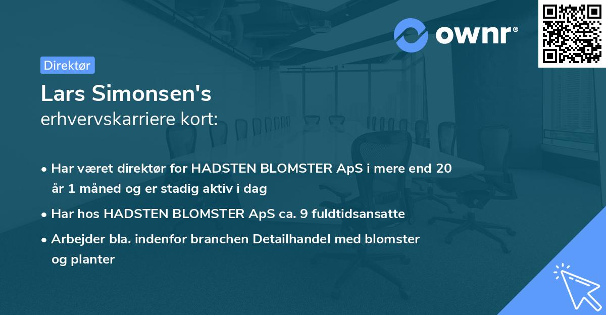 Lars Simonsen's erhvervskarriere kort