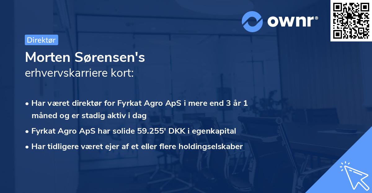 Morten Sørensen's erhvervskarriere kort