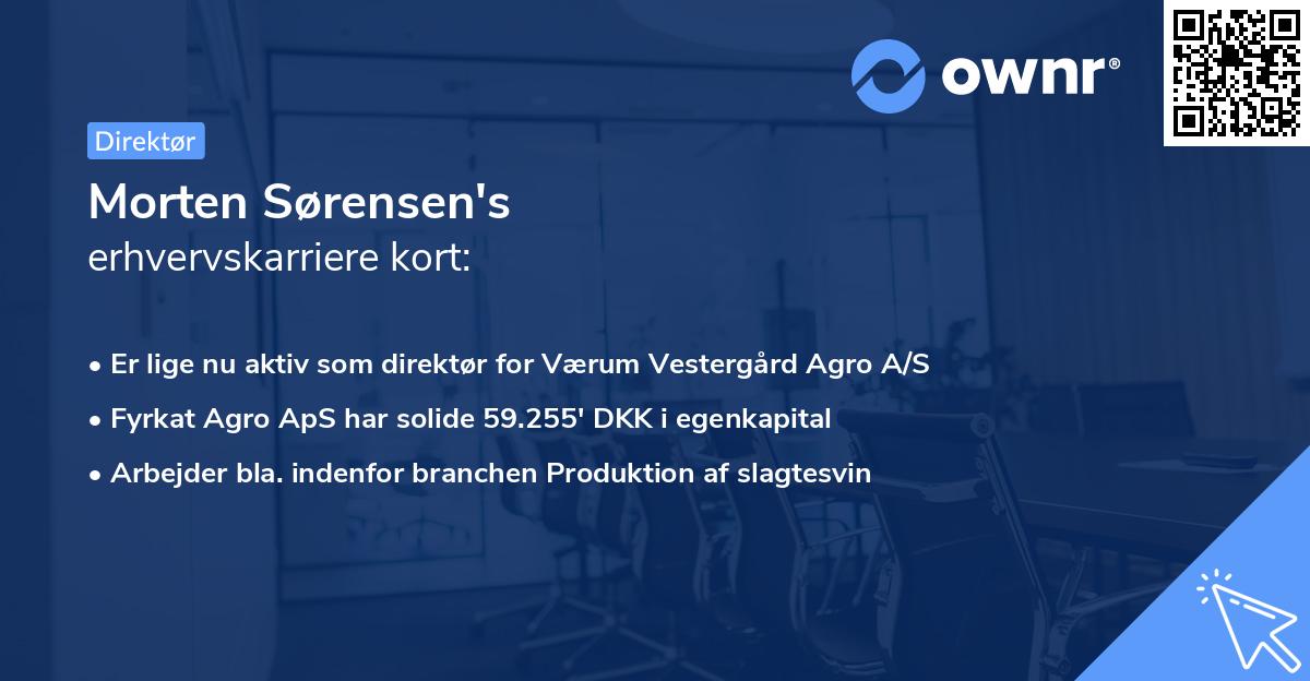 Morten Sørensen's erhvervskarriere kort