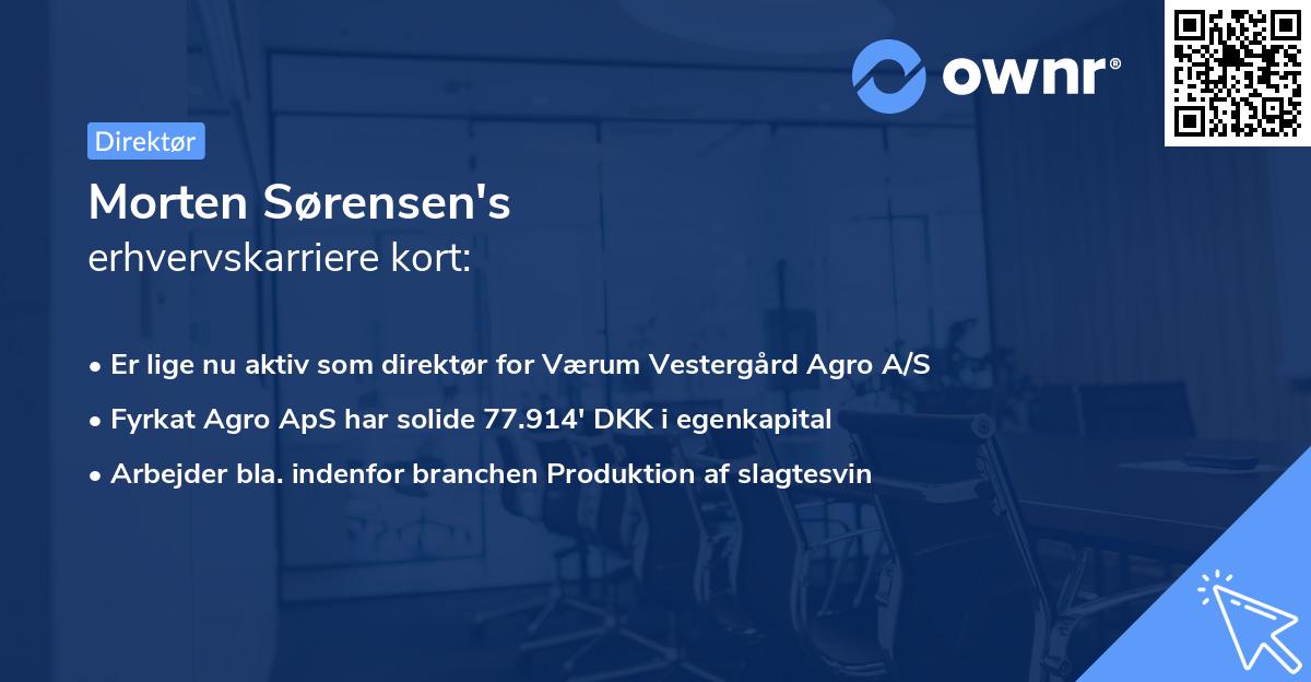 Morten Sørensen's erhvervskarriere kort