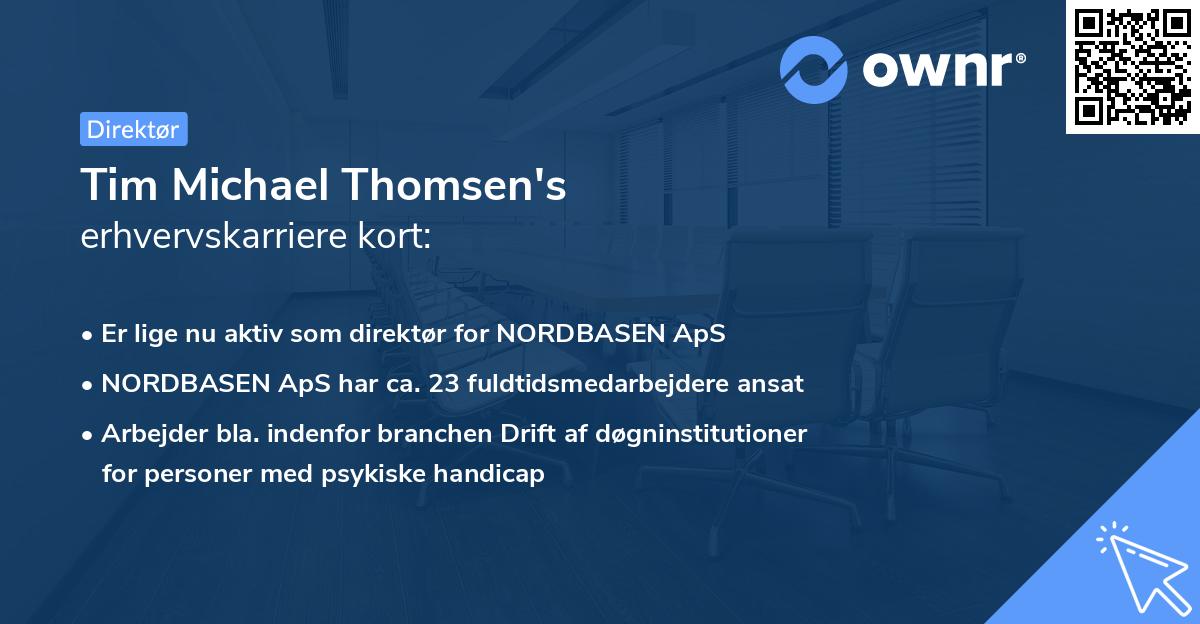 Tim Michael Thomsen's erhvervskarriere kort