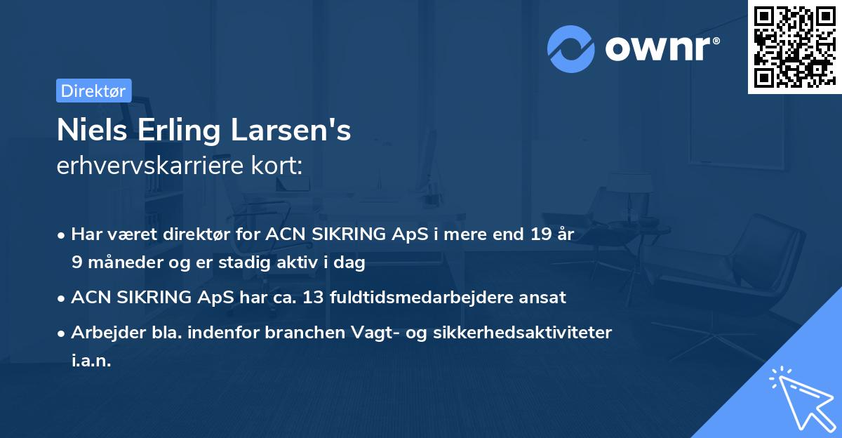 Niels Erling Larsen's erhvervskarriere kort