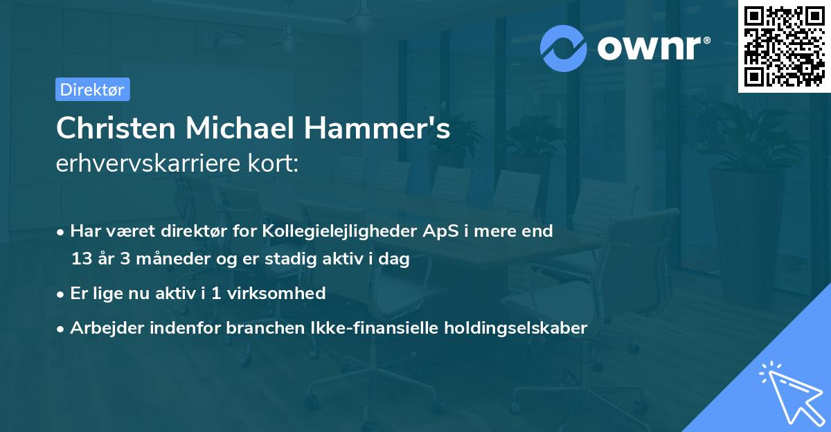 Christen Michael Hammer's erhvervskarriere kort