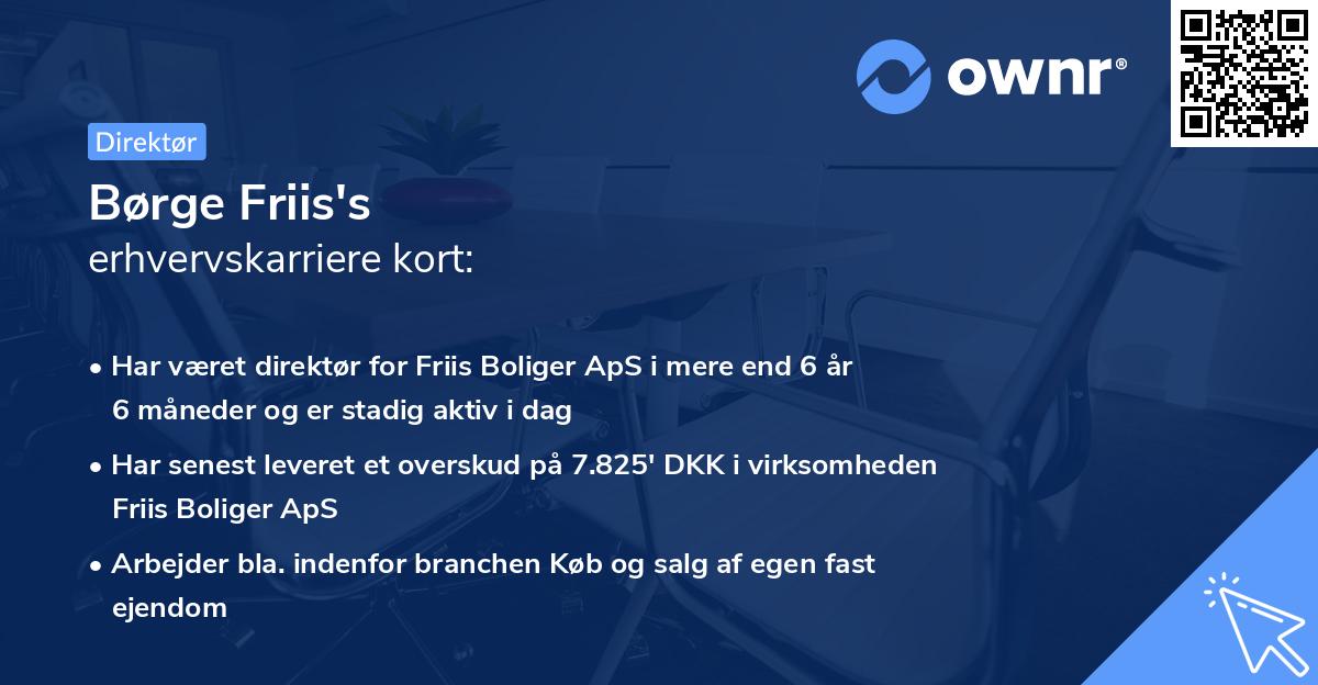 Børge Friis's erhvervskarriere kort