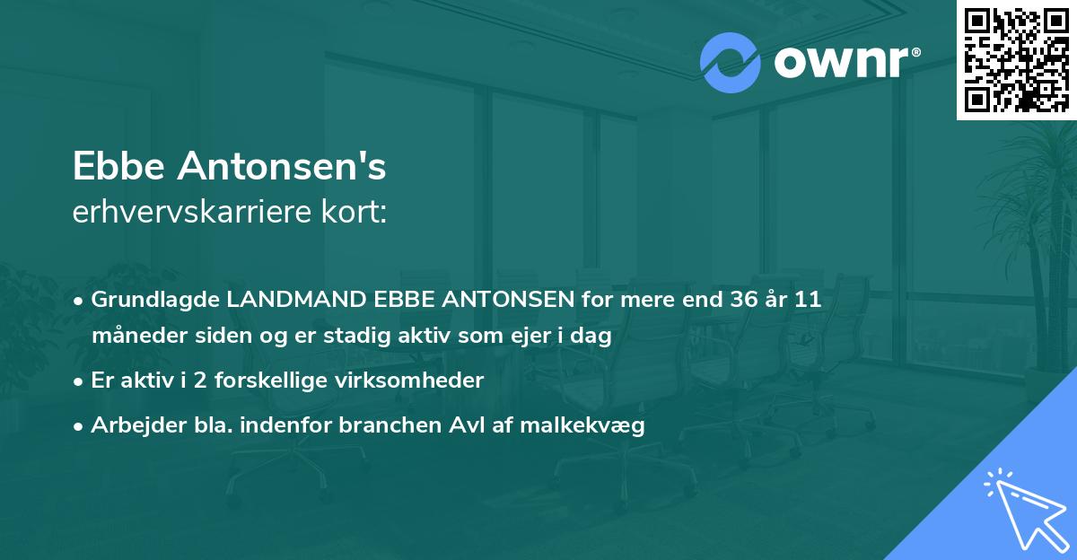 Ebbe Antonsen's erhvervskarriere kort