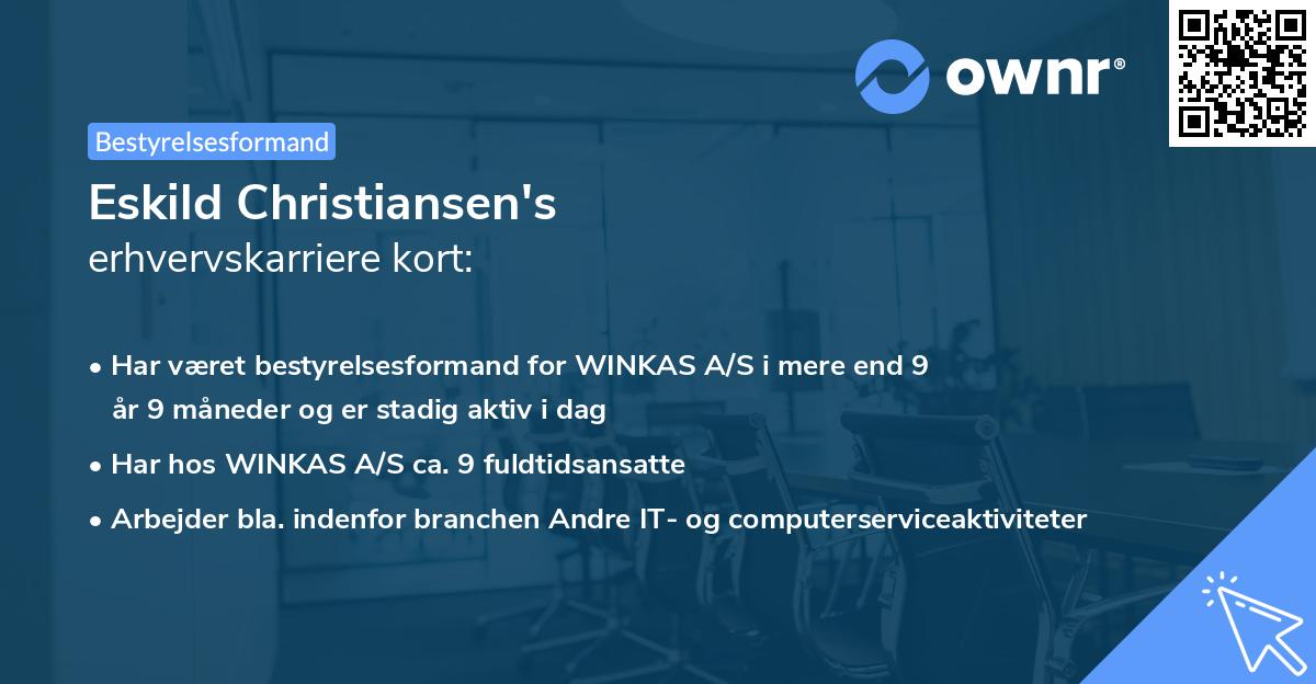 Eskild Christiansen's erhvervskarriere kort