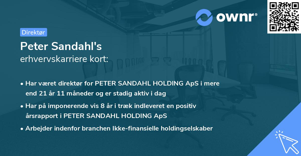 Peter Sandahl's erhvervskarriere kort