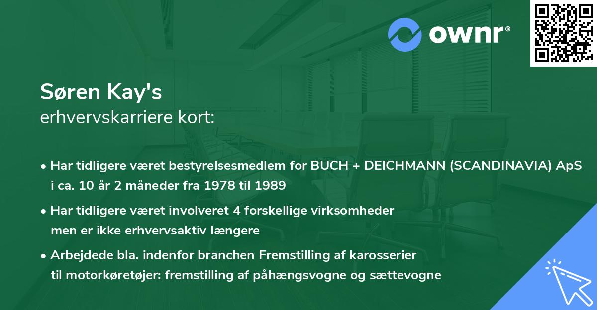 Søren Kay's erhvervskarriere kort